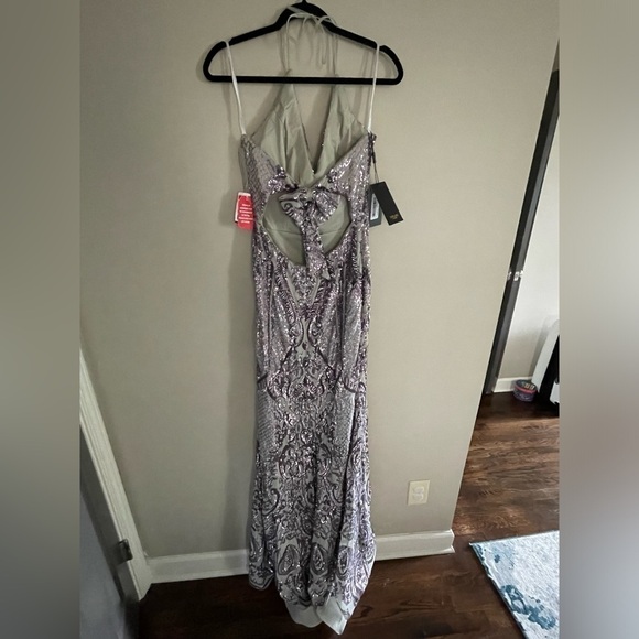 Nwt Terani couture mermaid lilac gray sequin gown - Picture 4 of 7